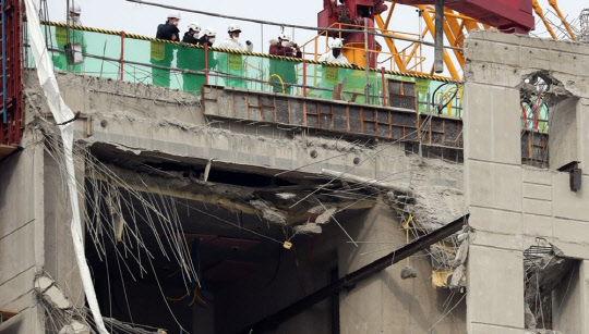 광주 화정 아이파크 아파트 붕괴사고 현장. <연합뉴스>